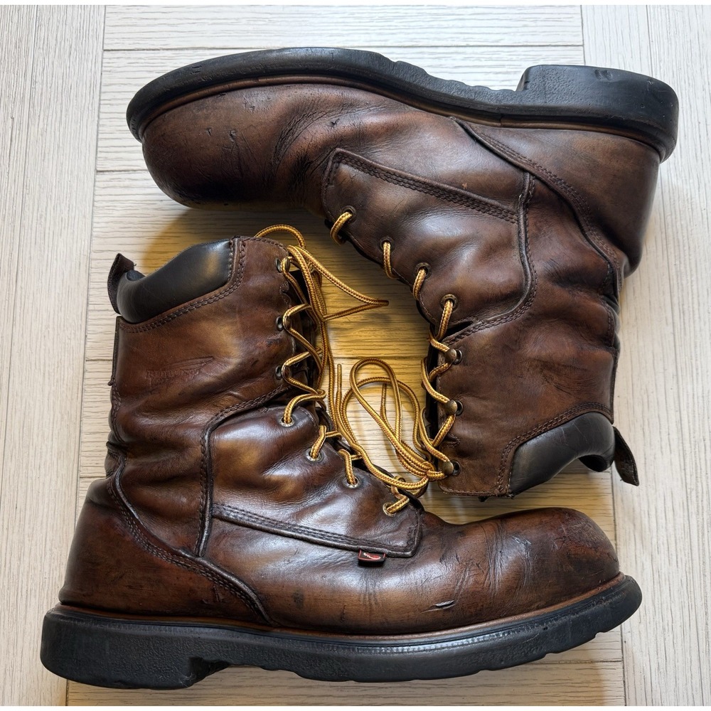 Red Wing Dynaforce Boots Men's Sz 12 D Brown Leather Waterproof Lace Up 2413-11